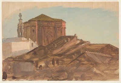 ローマ、ピンチョからサンタンドレア デッレ フラッテ近くの屋根 作： Frederic Edwin Church