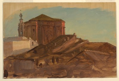 ローマ、ピンシオのサンタンドレアデッレフラッテ近くの屋上 作： Frederic Edwin Church