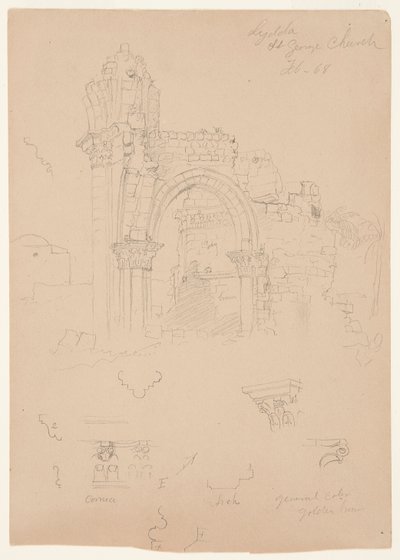 聖ジョージ教会の遺跡、リダ [現在のロッド] 作： Frederic Edwin Church