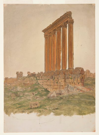 ゼウス神殿の遺跡、バールベック 作： Frederic Edwin Church