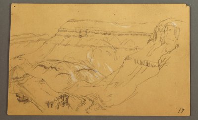 スケッチ、エル イエメン バレー、「アラビア」 作： Frederic Edwin Church
