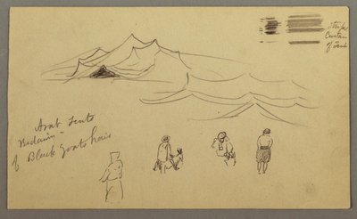 スケッチ。 テント。 ベドウィン。 作： Frederic Edwin Church