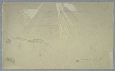 上から輝く太陽光線、ジャマイカ 作： Frederic Edwin Church