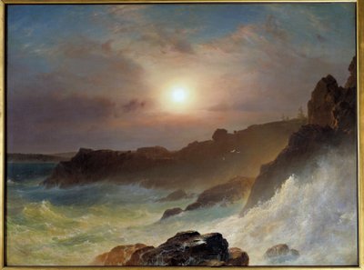 1863年、アメリカ・メイン州の海岸での日の出。フレデリック・チャーチ（1826-1900）の絵画 Ec.Bitter. 作： Frederic Edwin Church