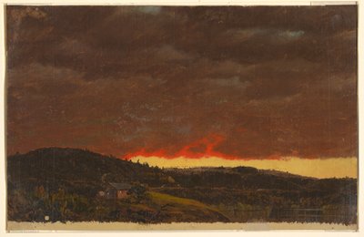 日没、ハドソン バレー 作： Frederic Edwin Church
