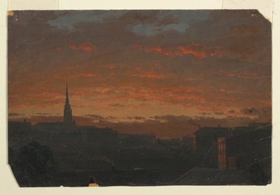 ニューヨーク州ハドソンの夕日 作： Frederic Edwin Church