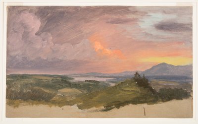 ハドソンバレーの夕日 作： Frederic Edwin Church