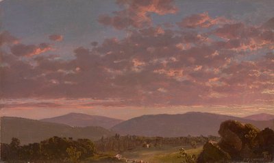 キャッツキルの黄昏 1849年 （油彩・ミルボード） 作： Frederic Edwin Church