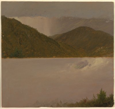 2 つの雲と山頂の研究、ジャマイカ 作： Frederic Edwin Church