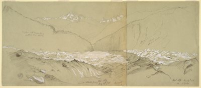グレート フッスホルンのあるアッパー アレッチ氷河 作： Frederic Edwin Church