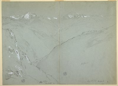 雪をかぶった山、ベルン アルプス、スイス、パート 1 のある渓谷の風景 作： Frederic Edwin Church