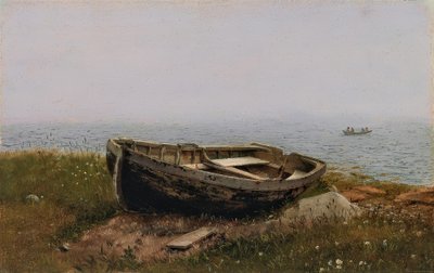 放置された手漕ぎボート 作： Frederic Edwin Church
