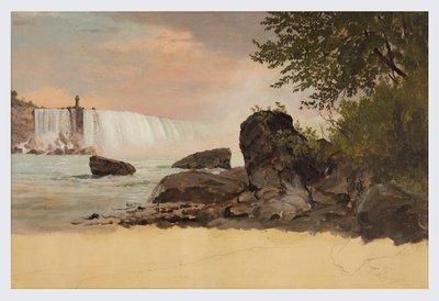 カナディアン フォールズとゴート アイランドの眺め 作： Frederic Edwin Church
