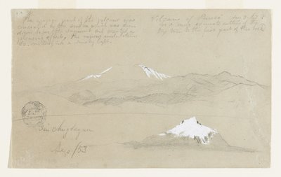 ピュアセ火山、コロンビア、山の景色。エクアドル、シンチョラグア 作： Frederic Edwin Church