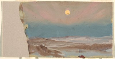 満月のある冬の風景 作： Frederic Edwin Church