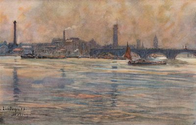 テムズ川、ロンドン、c1893 作： Frederic Anatole Houbron