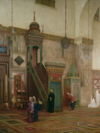 グランドモスク、ダマスカス、1873-75年の内部の詳細 作： Frederic Leighton