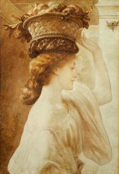 ユーカリス：果物のバスケットを持つ少女 作： Frederic Leighton