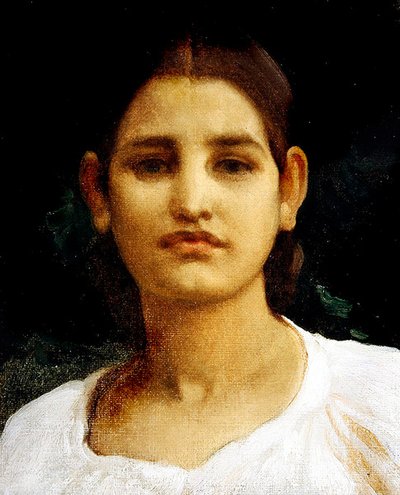 少女の頭」（油彩・キャンバス） 作： Frederic Leighton