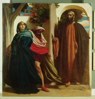 エリヤによるイゼベルとアハブの会見、1862年頃 作： Frederic Leighton