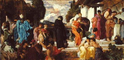 捕らえられたアンドロマケ」のための習作、1886年頃（パネルに油彩）（62955参照） 作： Frederic Leighton