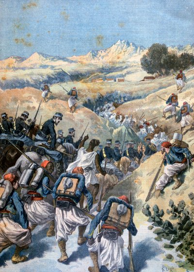 ブリガンズとの戦い、アルジェリア、1892 作： Frederic Lix