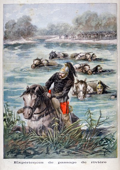 川を渡るフランス騎兵隊、1896年 作： Frederic Lix