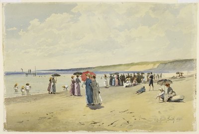 ビーチ、1888（紙にトイレ） 作： Frederic Marlett Bell Smith