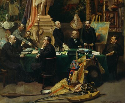 1892年11月、植民地からの代表者を迎えるジュール・フェリー（1832-1893 作： Frederic Regamey