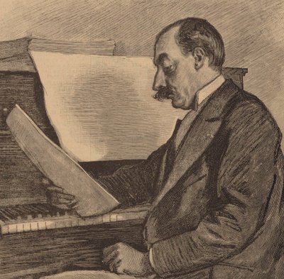 ピアニストで作曲家のアンドレ・メサジェの肖像、1853～1929年、1891年。 作： Frederic Regamey
