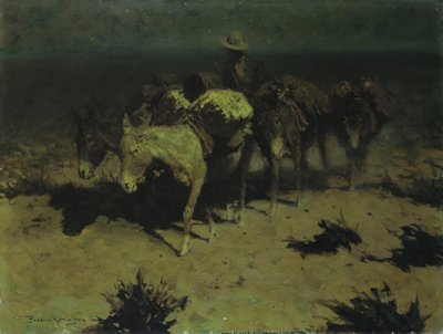 パックトレイン、1909 作： Frederic Remington