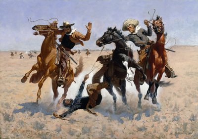 同志を助ける、1890年頃（キャンバスに油彩） 作： Frederic Remington