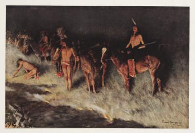 コリアーズウィークリー、pub.1908からプレーリーに火を 作： Frederic Remington