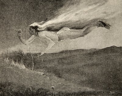 Ishkoodahのような彗星、Henry Wadsworth Longfellow（1807-82）のThe Song of Hiawathaのパブ。 George G. Harrap und Company Ltd.、1911 作： Frederic Remington