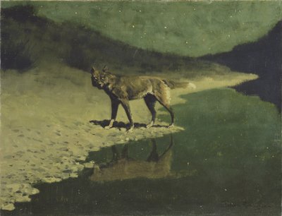 月光、狼、1904年頃 作： Frederic Remington