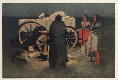 ナイトキャンプ、パブ。 1905 作： Frederic Remington