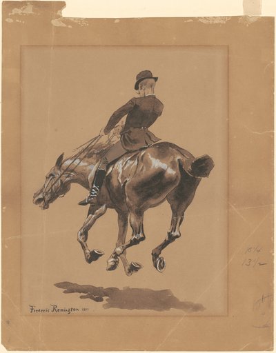 ブライドル パス、セントラル パーク、ニューヨーク 作： Frederic Remington