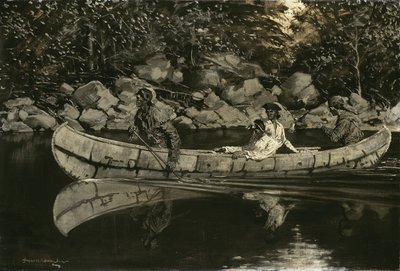 負傷した英国の将校を漕ぐ、1897年 作： Frederic Remington