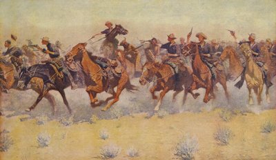 チャージ、Colliers Weekly、pub.1906から 作： Frederic Remington