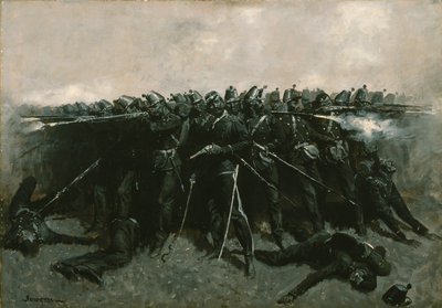 歩兵広場、1893年 作： Frederic Remington