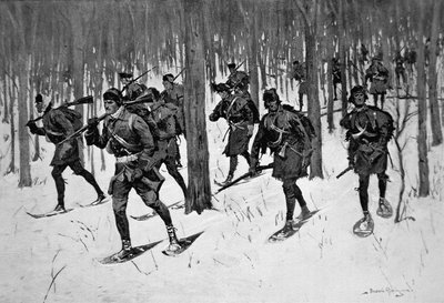 ロジャーズ・レンジャーのマーチ（リトグラフ 作： Frederic Remington