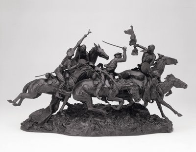 1850年の旧竜騎兵、1905年モデル、1905-09年鋳造（黒緑青のブロンズ） 作： Frederic Remington