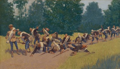 サン ファン ヒルの破片の叫び 作： Frederic Remington