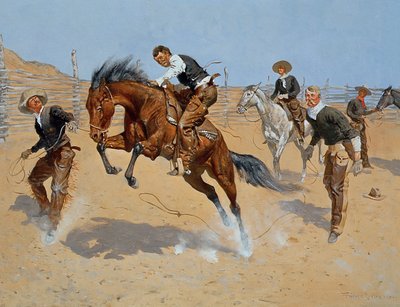 Turn Him Loose, Bill, c.1893（油彩・キャンバス 作： Frederic Remington
