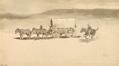 無題（紙にドローイングを描く） 作： Frederic Remington