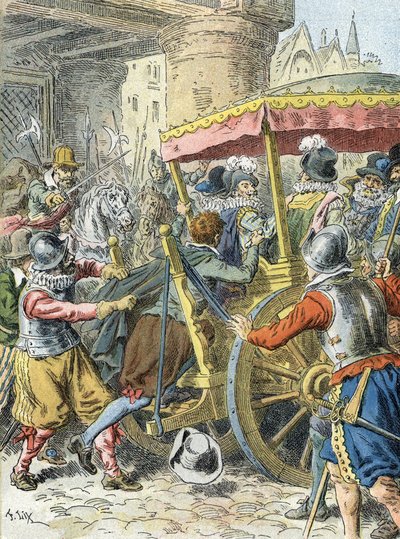 ヘンリー 4 世の暗殺 (1610 年) 作： Frederic Theodore (after) Lix