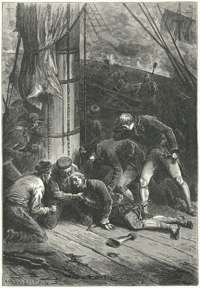トラファルガーの戦いでのネルソン卿の死 作： Frederic Theodore (after) Lix