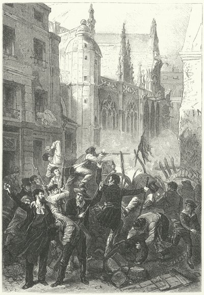6月の日の蜂起、1848年の革命、パリ（エングレーヴィング 作： Frederic Theodore (after) Lix