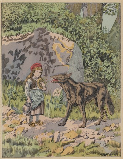ル・プティ・シャペロン・ルージュ」「赤ずきんちゃん」（カラーリトグラフ 作： Frederic Theodore (after) Lix