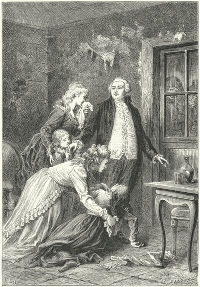 処刑前に家族に別れを告げるルイ16世 作： Frederic Theodore (after) Lix